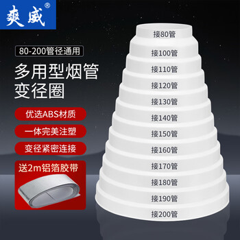 Shuangwei range hood flue exhaust pipe reducing joint size converter plastic ventilation exhaust pipe thickening reducing ring yyan-reducing ring
