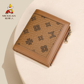 Scarecrow women's wallet zipper 2023 new women's cute student wallet fashion versatile presbyopia 8 card slots card holder