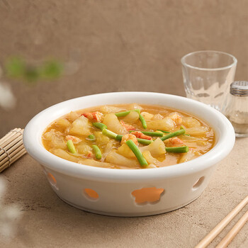 Porcelain excellent product dry pot alcohol candle heating stove insulated vegetable plate fish plate pot home hotel tableware plum blossom ceramic open stove 10 round plum blossom stove