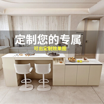 Fancychic cream white bar table rotating sideboard integrated multifunctional wine cabinet partition cabinet modern sofa open back cabinet main picture door package installation