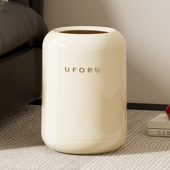 Cabinet star trash can household 2026 new style living room kitchen bathroom bedroom toilet office light luxury high-end cream style cream white 12l inner and outer double buckets/bags not exposed