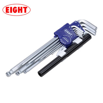 Eight japan imported baili hexagonal wrench set tool intensifier stick extra long hexagonal 6-corner multi-function screwdriver tls-9np intensifier stick extra long diamond head 9-piece set