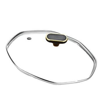 Le yingfan octagonal glass lid special-shaped 26 28 32cm tempered new model anti-fall including lid bead pot lid 26cm