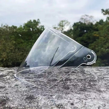 Frangomo motorcycle helmet anti-fog lens universal safety helmet front windshield glass goggles windproof hd summer white transparent lens arc length 40 (hd