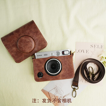 Junestar camera bag is suitable for fujifilm miniliplayevo70909940sq620 retro camera bag pu leather wide 400 camera bag mini41 protective leather case camera bag-mini evo brown color with screen tempered film