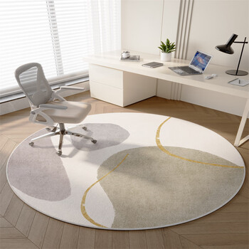 Y u-live round carpet living room coffee table bedroom blanket hanging basket hanging chair study office computer swivel chair non-slip carpet white camellia diameter 100cm original design