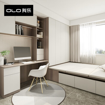 Wile secondary sleeping tatami bed wardrobe integrated baby room whole house customized multifunctional furniture combination cabinet customized prepayment consultation to receive 3 sets of design plans