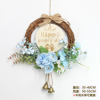 Tribal decoration tribal simulation flower wall hanging decoration wall decoration pendant room shop door decoration hanging sign happy style blue peony