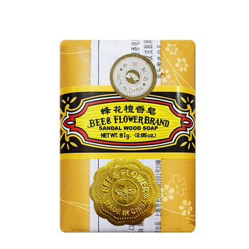 Bee flower sandalwood soap 81g soap soap three-piece bath shampoo bath soap cleansing soap old shanghai domestic product 1 piece