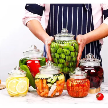 Miaochulun glass sealed jar household kimchi jar kitchen storage jar tea jar miscellaneous grain storage jar set kimchi jar 650ml