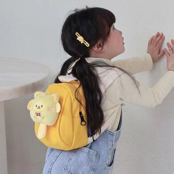 Yushang zhenpin super cute children's kindergarten school bags boys and girls travel backpacks baby outing small backpacks cute cartoon small school bags yellow