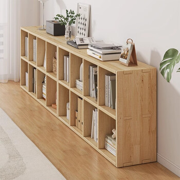 Quanpinwu solid wood bookshelf solid wood bookcase floor-standing low bookcase grid solid wood storage cabinet storage cabinet living room storage cabinet solid wood 2 layers 6 compartments - solid wood color 90