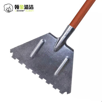 Lingxiang ice-breaking shovel, manganese steel quenched serrated de-icing shovel, thickened and hardened road tool, ice shovel shovel, property sanitation road snow removal shovel with wooden handle, trapezoidal teeth (1.2 m wooden handle)