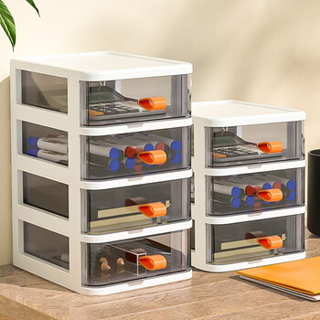 Fengshang desktop storage box drawer-type desktop storage box file storage cabinet desk file organizing storage cabinet desktop drawer storage box white-4 layers