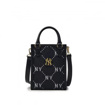 Mlb men's and women's steel stamped retro presbyopia mobile phone bag crossbody bag mobile phone bag most classic black 7acrmd35n