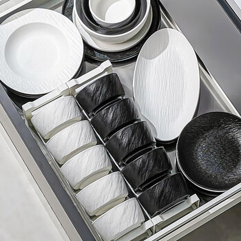 Lowe black and white rock pattern tableware set 2025 new high-value bowls and plates underglaze color ceramic bowls housewarming gift