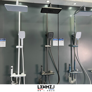 Lxwmzj brand/original piano button design four-function all-copper minimalist shower head gun gray hot and cold style