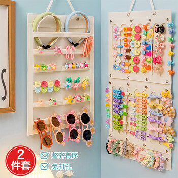 Fanye's children's hairpin storage wall hanging bag hanging rack wall rope rubber band girls hair hoop hairpin hairpin jewelry jewelry box