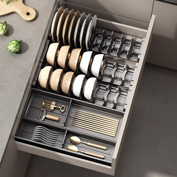 Jucode kitchen dish rack chopstick storage box drain dish rack drawer divider cabinet pull basket built-in dish rack depth 41cm | width 12cm dish rack measure the drawer size before purchasing, the depth can be customized