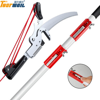 Dashwell high-altitude shears, high-altitude pruning shears, labor-saving high-altitude telescopic garden fruit tree picking pruning, gardening manual farm tools, guillotine model, 5.5 meters, 4 pulley shears, about 40mm