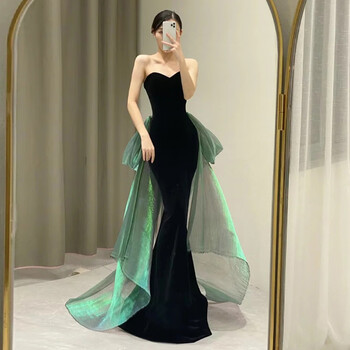Late summer and early winter high-end evening dress for women 2023 new banquet temperament design niche light luxury host annual meeting black xs