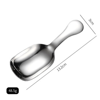 Oukehong 304 stainless steel short-handled round tea spoon, large head, deep mouth soup spoon, tabletop rice noodle spoon, 304 steel square head deepening spoon