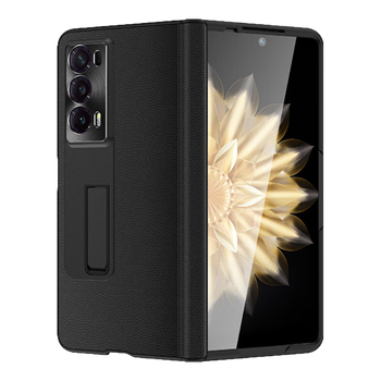 80% new walle suitable for honor magic vs2 mobile phone case genuine leather magic vs2 protective case shell film integrated high-definition cover hinge all-inclusive lens invisible bracket leather case - black