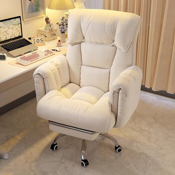 Natural elements computer sofa chair bedroom comfortable sedentary back chair reclining office live broadcast e-sports chair single lazy chair technology cloth-gray white + footrest