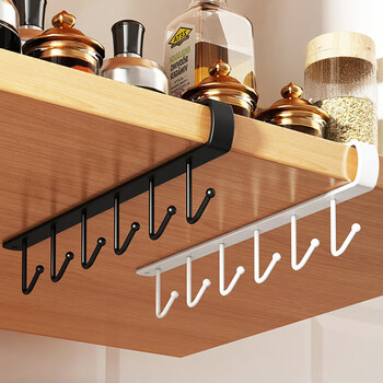 Pinyu kitchen hook under cabinet hook long rod rack hanging row hook cabinet storage hanging rack storage rack bathroom hook