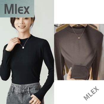 Mlex nike year of the snake outfit spring small stand collar half turtleneck bottoming shirt slim and versatile black + brown xl 120-140 pounds