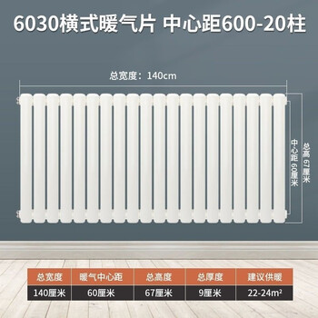 Radiator household water heating radiator color steel two-column radiator wall-mounted centralized hot water heating 6030 type high 20 columns (extra thick) 670mm