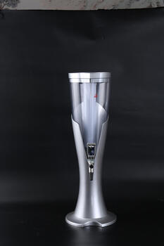 3 liters commercial beer cannon bar ktv luminous wine tower beer dispenser creative decomposition wine cannon with faucet 3 liters silver with lights and icicles