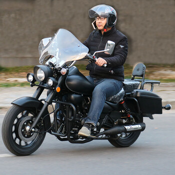 Storm prince motorcycle prince heavy duty motorcycle can be licensed 200 long distance rider motorcycle boulevard glider retro street car rebel matte black brand new 200 oil cooling + disc brake + side case + 16 upgrades