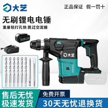 Dayi a7-28 rechargeable brushless impact drill high power industrial grade 20v lithium electric hammer electric pick square handle dual-purpose heavy hammer a7-28 6.0ah one battery and one charge