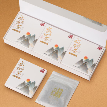 Boxin gold medal white high-end tea gift fuding white tea old white tea white tea tea cake white tea stick small square piece shanshui fuding white tea cigarette stick 180g