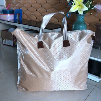 Qian dong moving packing bag large quilt storage bag quilt organizing bag clothes household waterproof oxford cloth duffel bag champagne color - lined cloth (double layer) (waterproof and extra large (can hold winter double quilt)