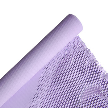 Kraft paper honeycomb express packaging recycled paper shockproof filling paper degradable environmental protection buffer packaging paper honeycomb paper light fog purple 50cm*9.1m/roll