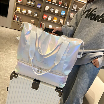 Xingxi short-distance travel bag women's carry-on large-capacity lightweight fitness bag small luggage maternity travel storage bag backpack pearlescent white expandable with shoe compartment