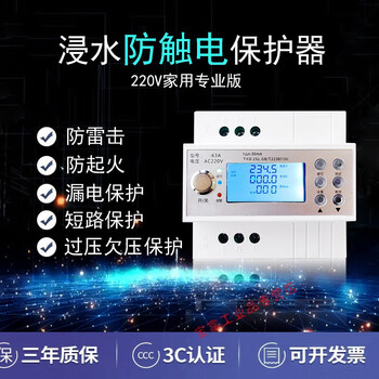Intelligent water immersion anti-shock protector anti-leakage circuit breaker leakage protection air-opening anti-surge automatic reclosing 220v 100a 2p