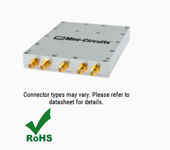 Zn4pd1-63hp-s+ 250-6000mhz mini-circuits one-to-four power splitter/combiner/combiner