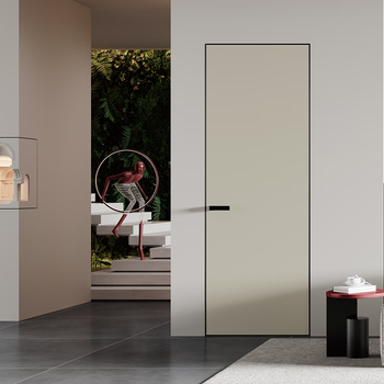 Official mengtian wooden door interior door extremely narrow interior door customized water paint bedroom door minimalist door frameless door unbounded 9p11 mt dark gray + lake green