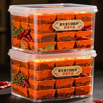 Delicious chongqing hot pot base, individually packaged, spicy hot pot butter hot pot base for one person, commercial seasoning 10 boxes/500g spicy hot pot base*10 boxes