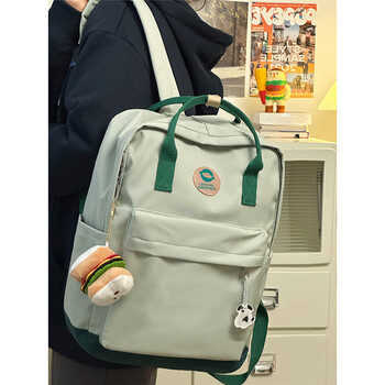 Landcase schoolbag female junior high school original harajuku ins backpack high school college student fashion trend backpack 1704 light green
