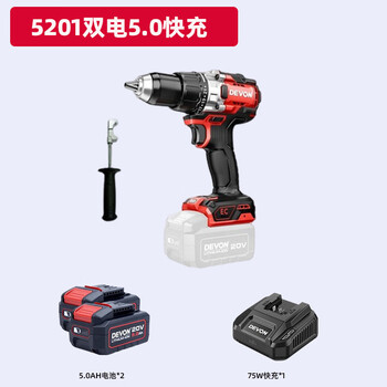 Dayou dayou lithium battery rechargeable 5201/5202 brushless electric hand drill high power and strong torque handheld infinitely variable speed impact 5201 dual battery 5.0 fast charge