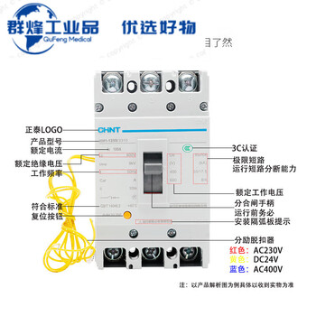 Plastic case circuit breaker nm1 air switch 100a separation release 250a prepaid meter dedicated 32a 3p 350a 3p