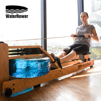 Waterrower imported from the united states, home indoor smart water resistance rowing machine, double-track solid wood aerobic fitness equipment, cherry wood, standard track with engraved logo version
