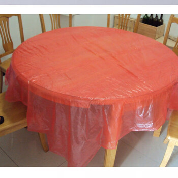 Vinoa disposable tablecloth plastic 10-100 round table thickened tablecloth banquet wedding oil-proof tablecloth white red (regular style) 140*140 ten packs 100 sheets