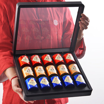 Xiangyan souvenir dahongpao gift box black tea jinjunmei lapsang souchong wuyishan tea tea gift acrylic three-pack