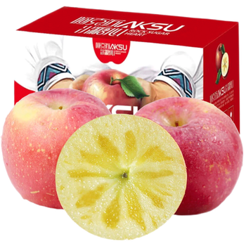 Aksu apple xinjiang aksu rock candy apple fresh seasonal fruit crisp and sweet red fuji recommended gift box 10 catties in box single fruit 75-85mm net weight 8.5 catties