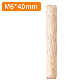 Manqiju national standard round wood tenon/wood bolt/wood stick/wood plug/wood chips/wood figure/wood pin/wood wedge/wood tip furniture connector 6mm*40mm (100 pieces)
